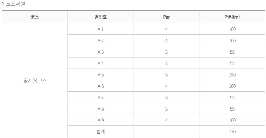 양양파크골프장 코스