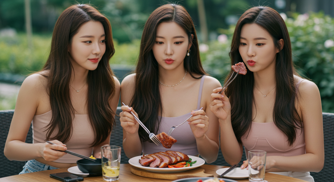 오리고기를 먹는 여자들