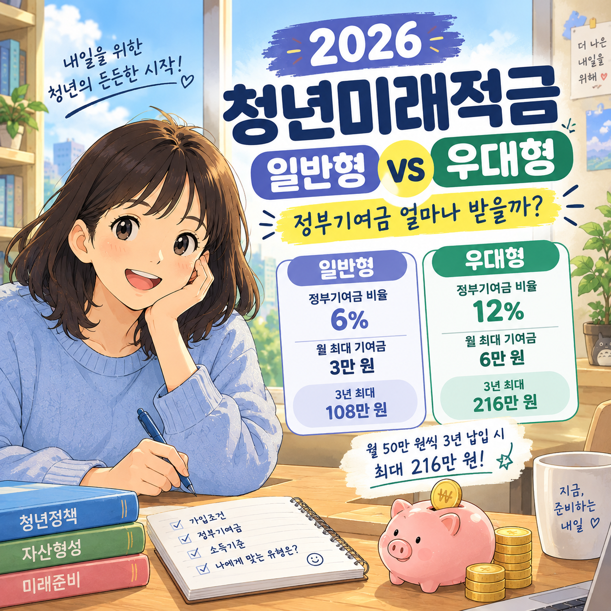 2026 청년미래적금 일반형&middot;우대형 차이｜정부기여금 얼마나 받을까?
