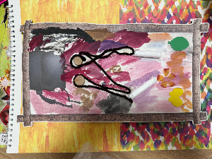 가족이 함께 만드는 '커다란 전지 벽화'