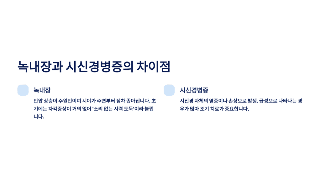 녹내장과 시신경병증의 차이점