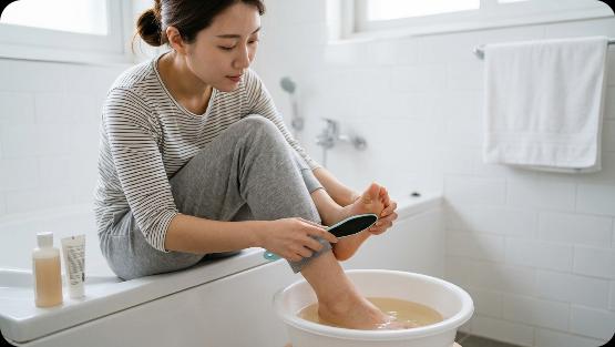 발에 난 티눈을 없애려면