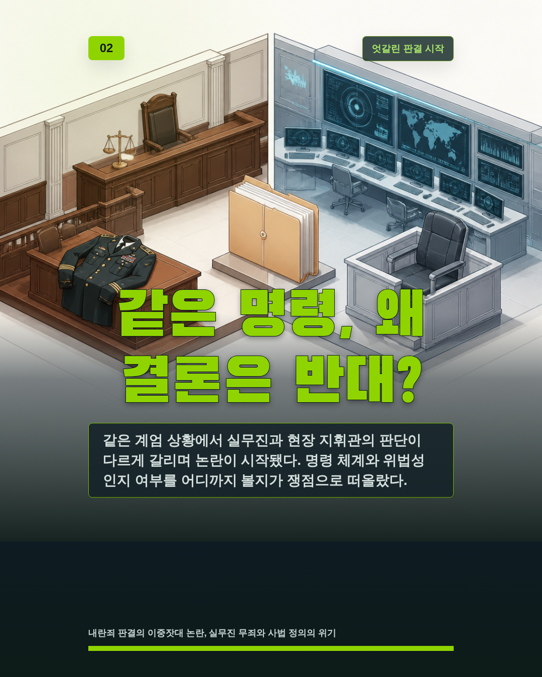 같은 명령, 왜 결론은 반대?