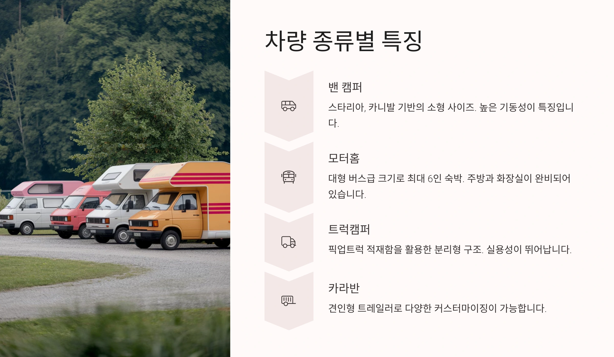 🚙 차량 종류별 특징