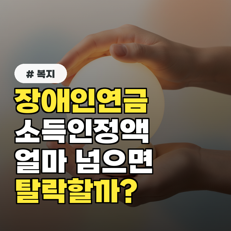 장애인연금 소득인정액, 얼마 넘으면 탈락일까
