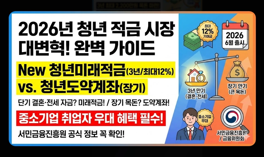 2026년 청년 적금 추천(청년미래적금, 중소기업 우대, 비교)(+ 신청 전략)
