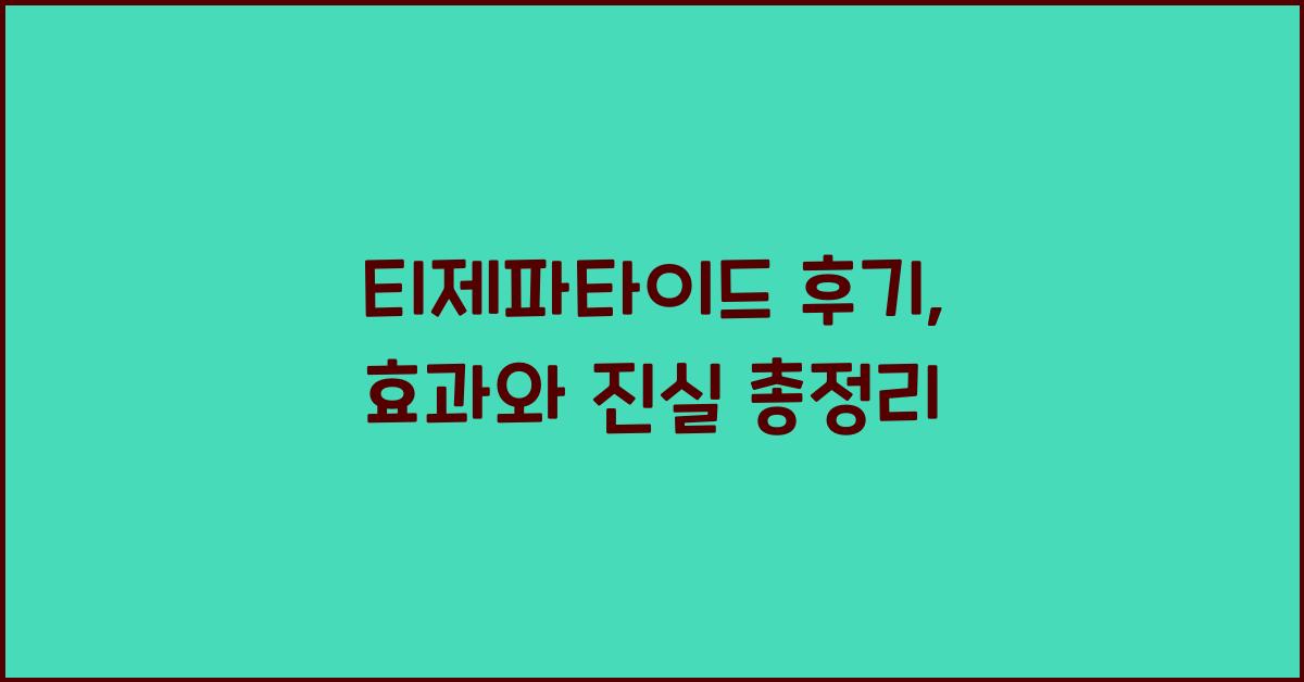 티제파타이드 후기