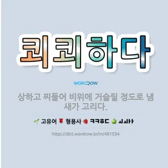 쾨쾨하다 쾌쾌하다 퀘퀘하다 맞춤법 사용 예문_5
