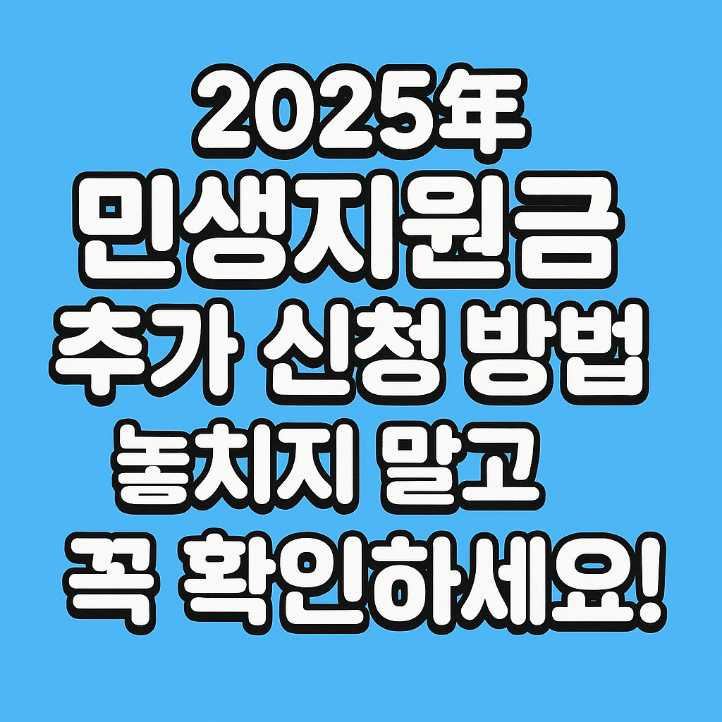 2025년 민생지원금 추가 신청 방법, 꼭 확인해야 할 중요한 사항들