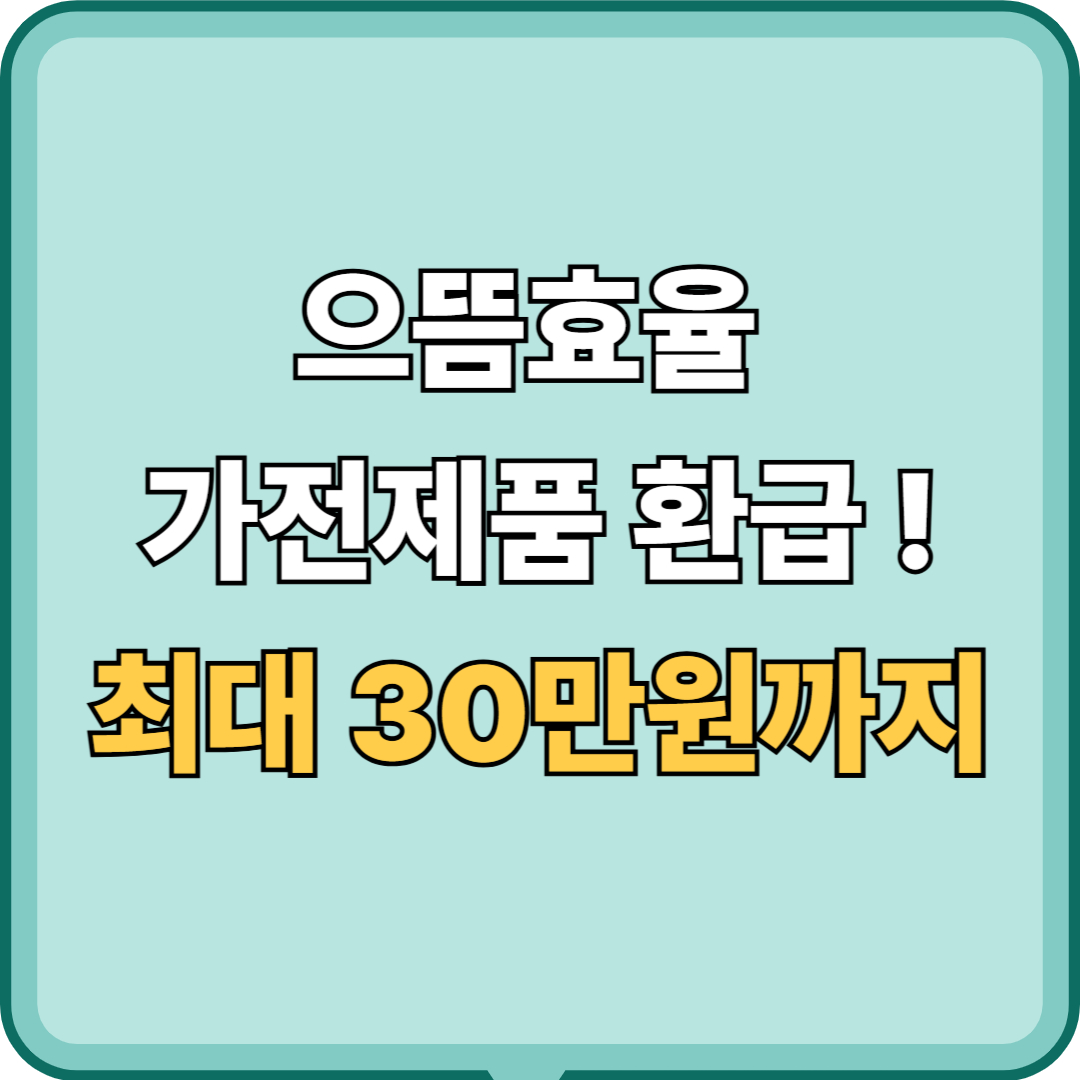으뜸효율 가전제품 환급제도, 신청 방법부터 환급 일정 총정리