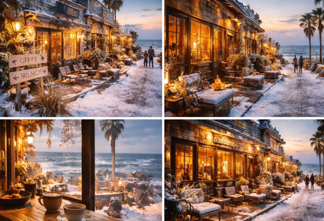 겨울 애월 카페거리 사진