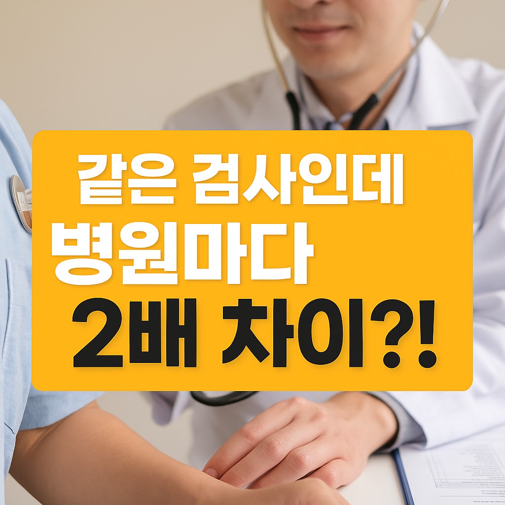 2025년 건강검진 비용 병원별 차이를 강조한 썸네일 이미지