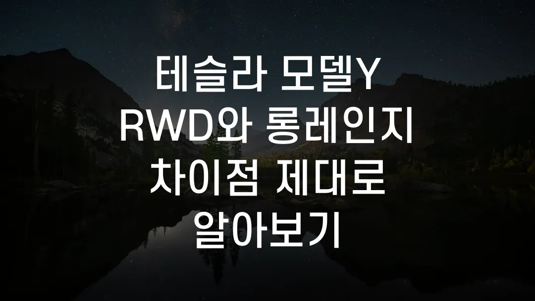 테슬라 모델Y RWD와 롱레인지 차이점 제대로 알아보기