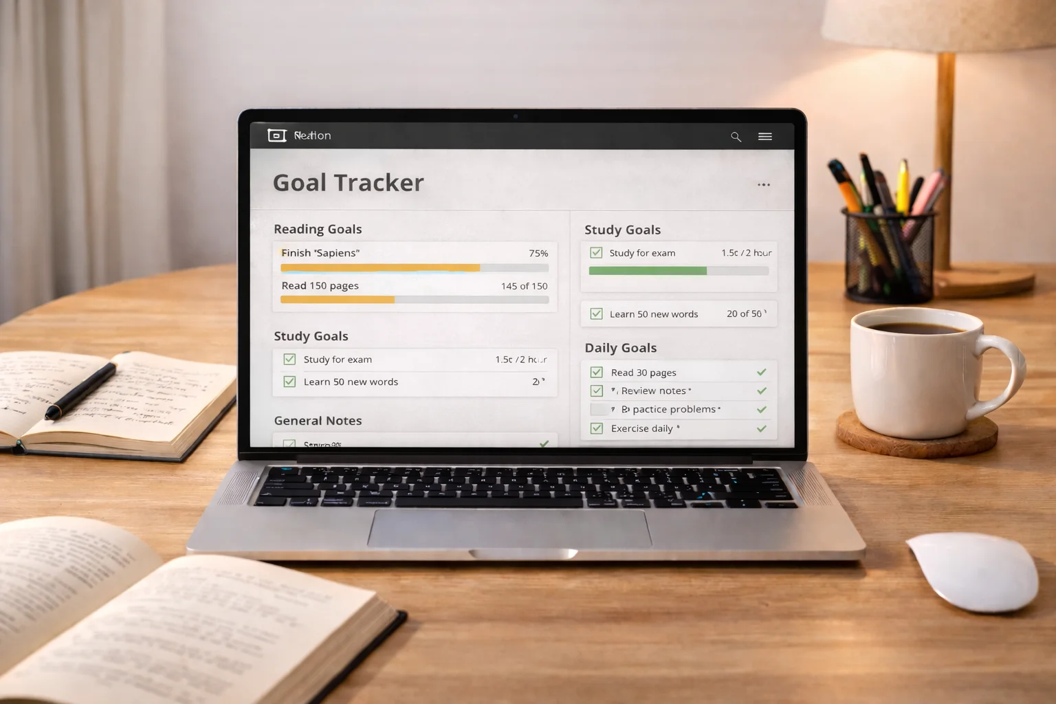 노션 활용법 독서 목표 관리 노션 시스템