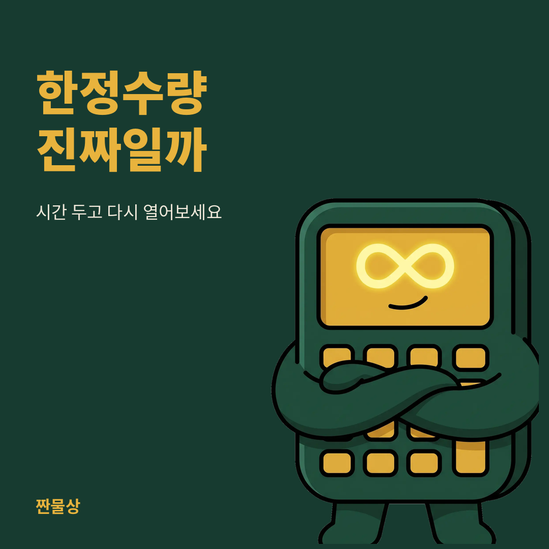 한정수량 마감임박 문구 다크패턴 확인