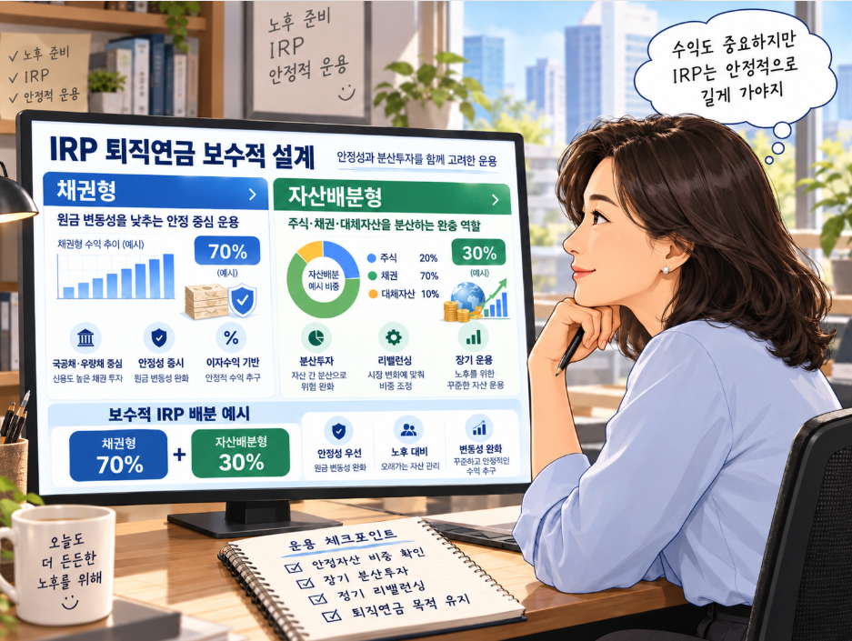 IRP 퇴직연금을 채권과 자산배분으로 보수적으로 나눠 굴리는 설계