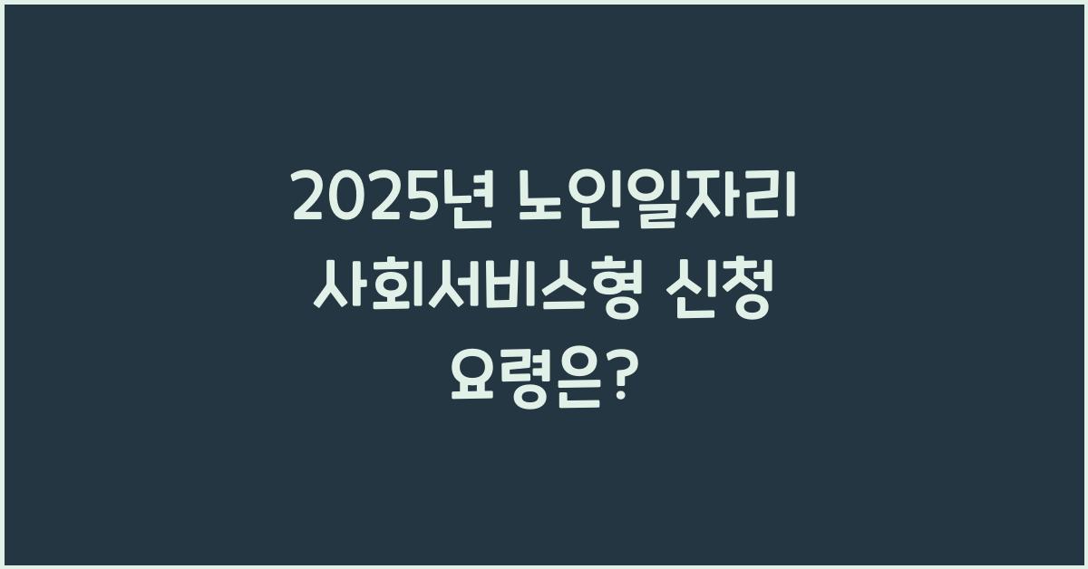 노인일자리 사회서비스형
