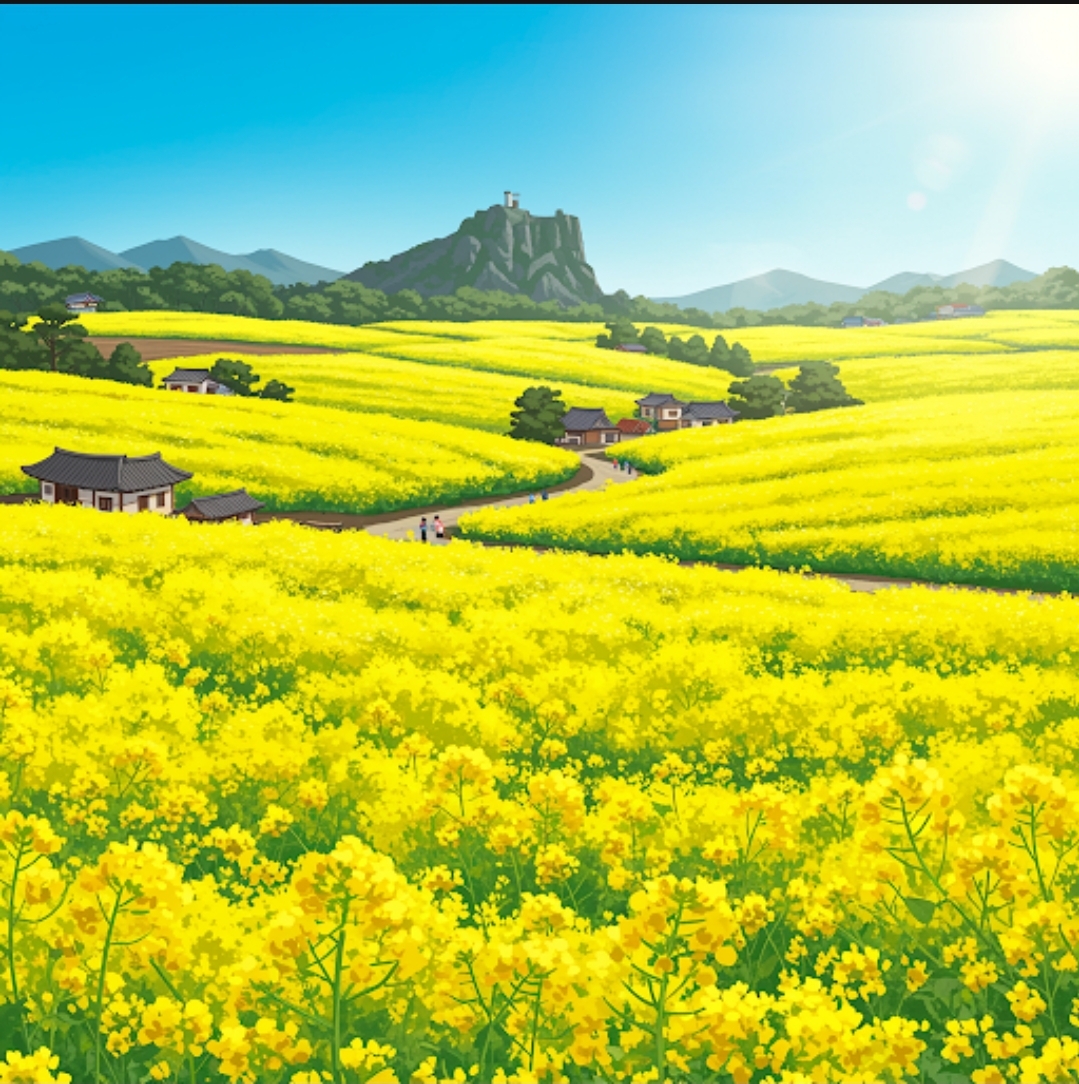 제주 웨이뷰 유채꽃 축제 - 제주에서 가장 아름다운 유채꽃 명소, 봄 감성 충전!