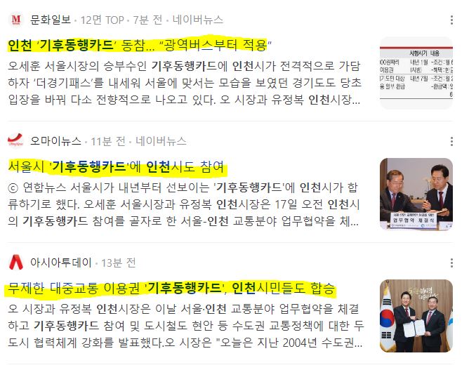 기후동행카드 무제한 교통카드