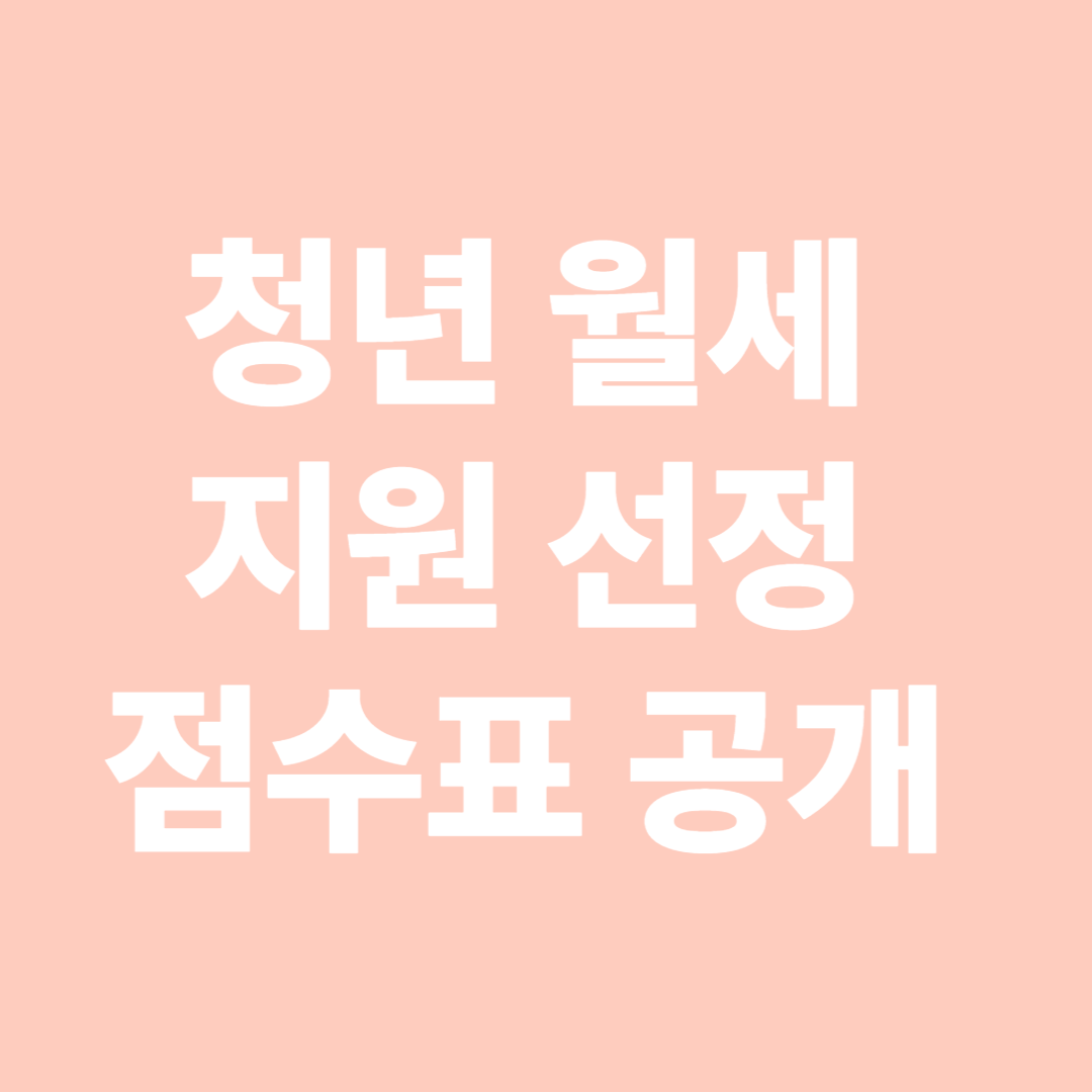 청년 월세 지원 선정 점수표 공개 – 내가 몇 점인지 계산해보자