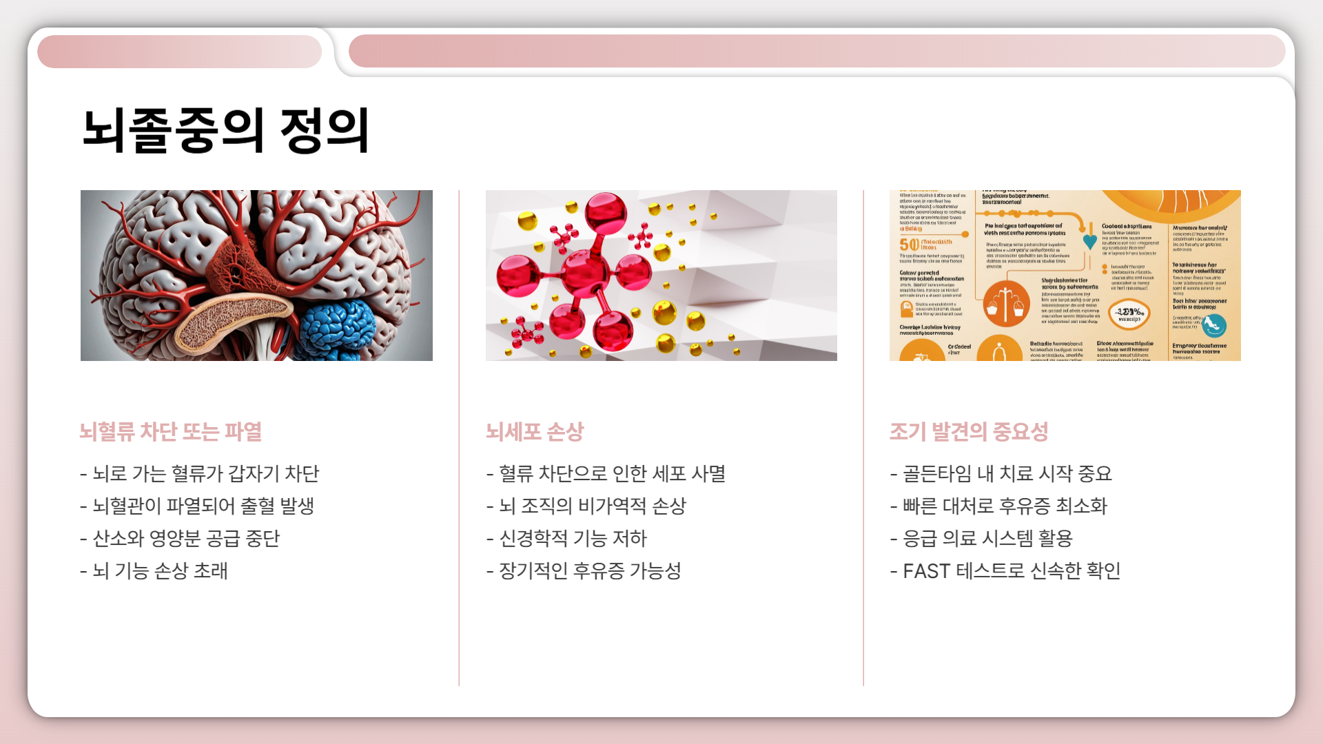 뇌졸중 증상 조기 발견을 위한 필수 정보