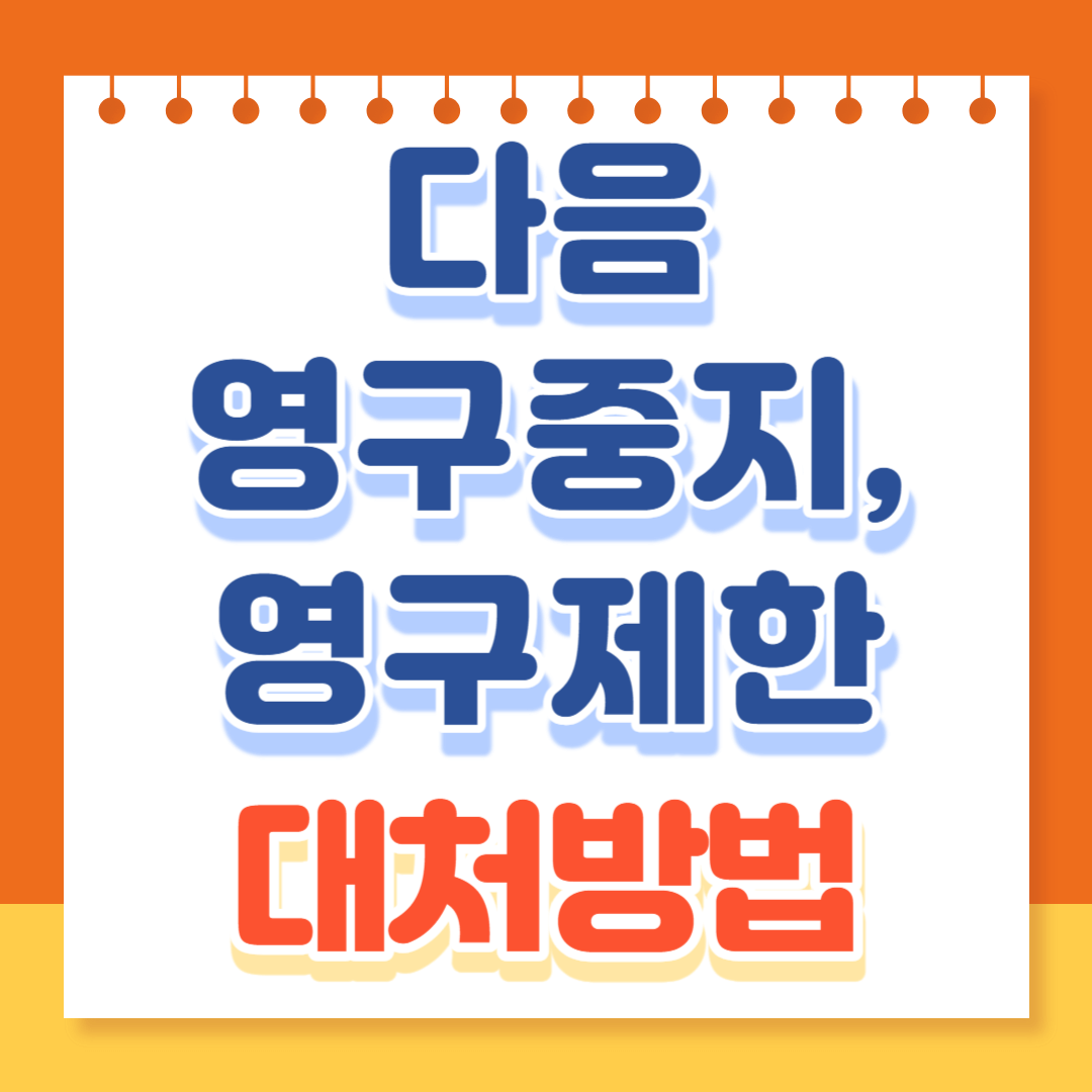 다음 영구중지 영구정지 영구제한