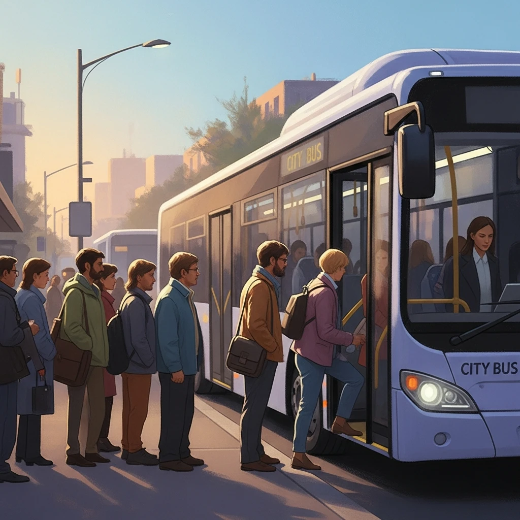 하차 후 승차하는 버스 질서