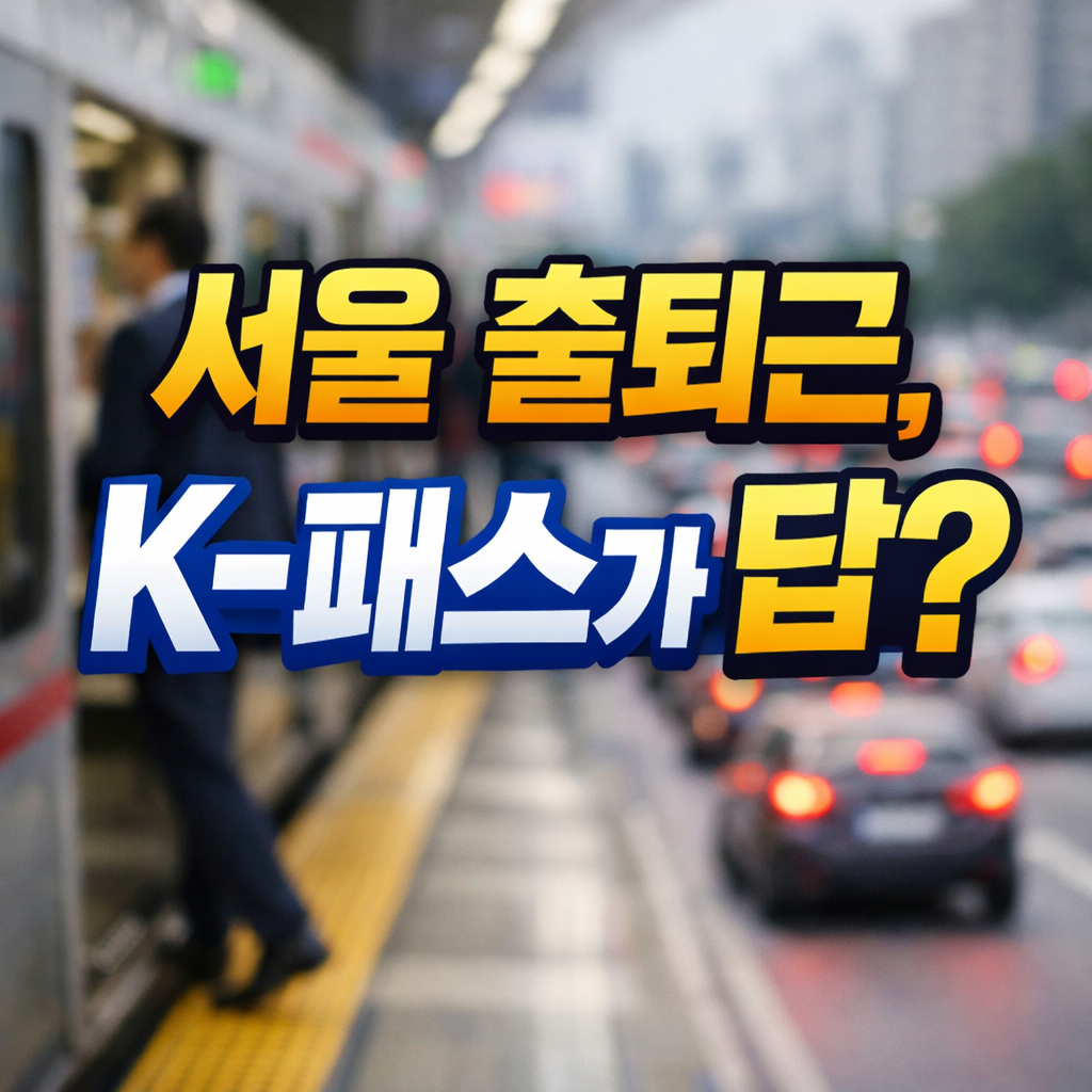 지하철 플랫폼과 도로 배경 위에 &lsquo;서울 출퇴근, K-패스가 답?&rsquo; 문구가 들어간 썸네일 이미지