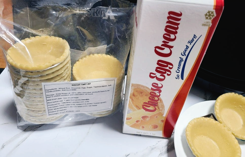 냉동 에그타르트 생지를 집에서 에어프라이어로 굽는 방법