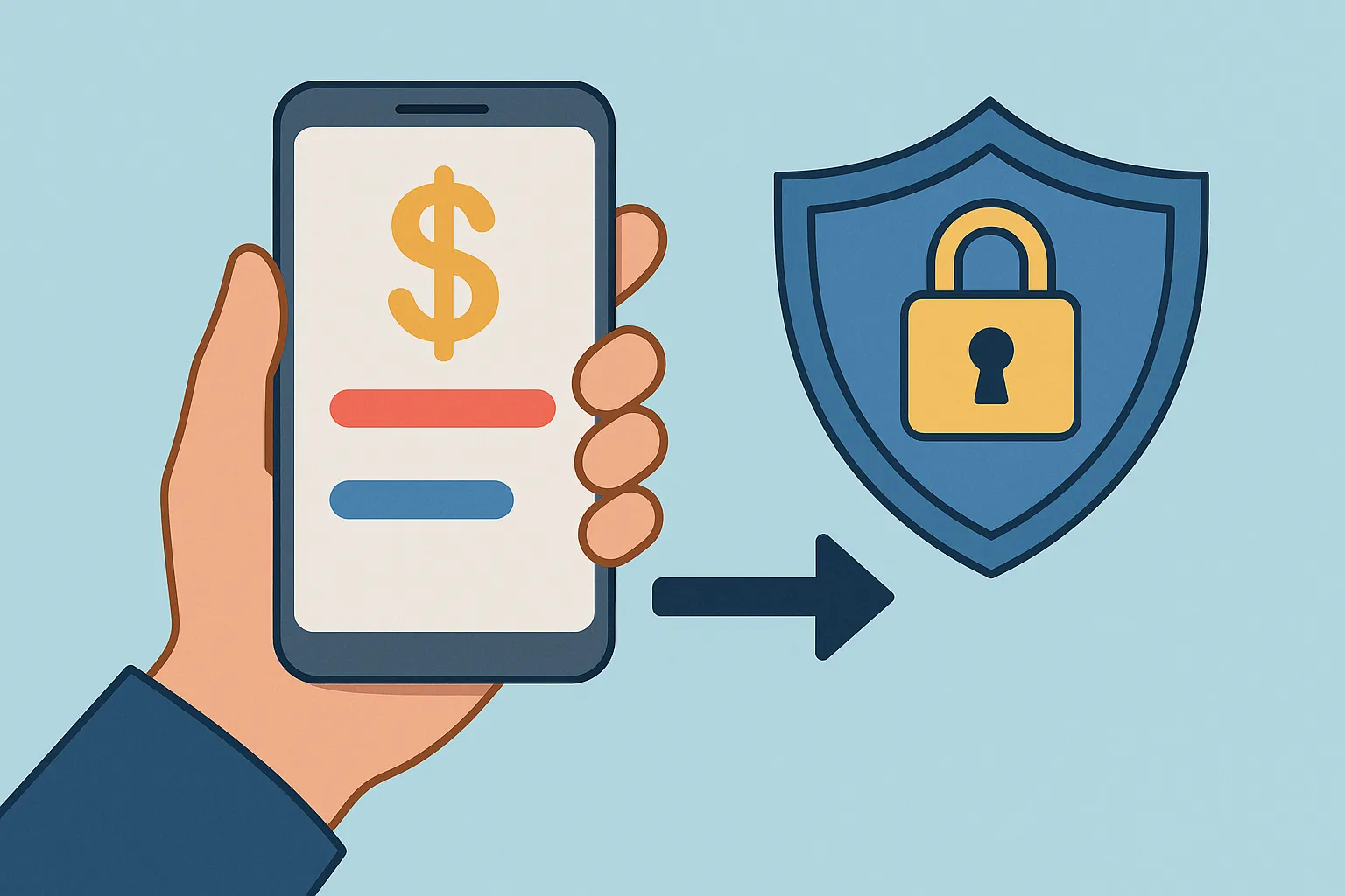 이체-한도-제한과-보안-아이콘을-표현한-스마트폰-일러스트