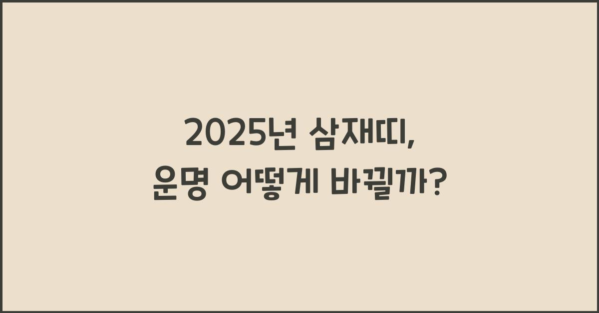 2025년 삼재띠