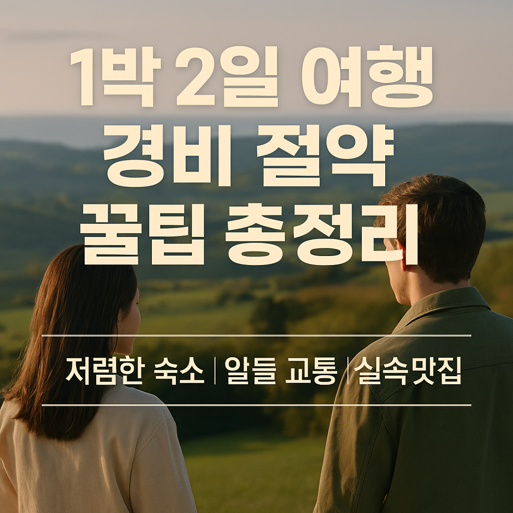 1박 2일 여행 경비 절약 꿀팁 총정리｜저렴한 숙소, 알뜰 교통, 실속 맛집 활용법