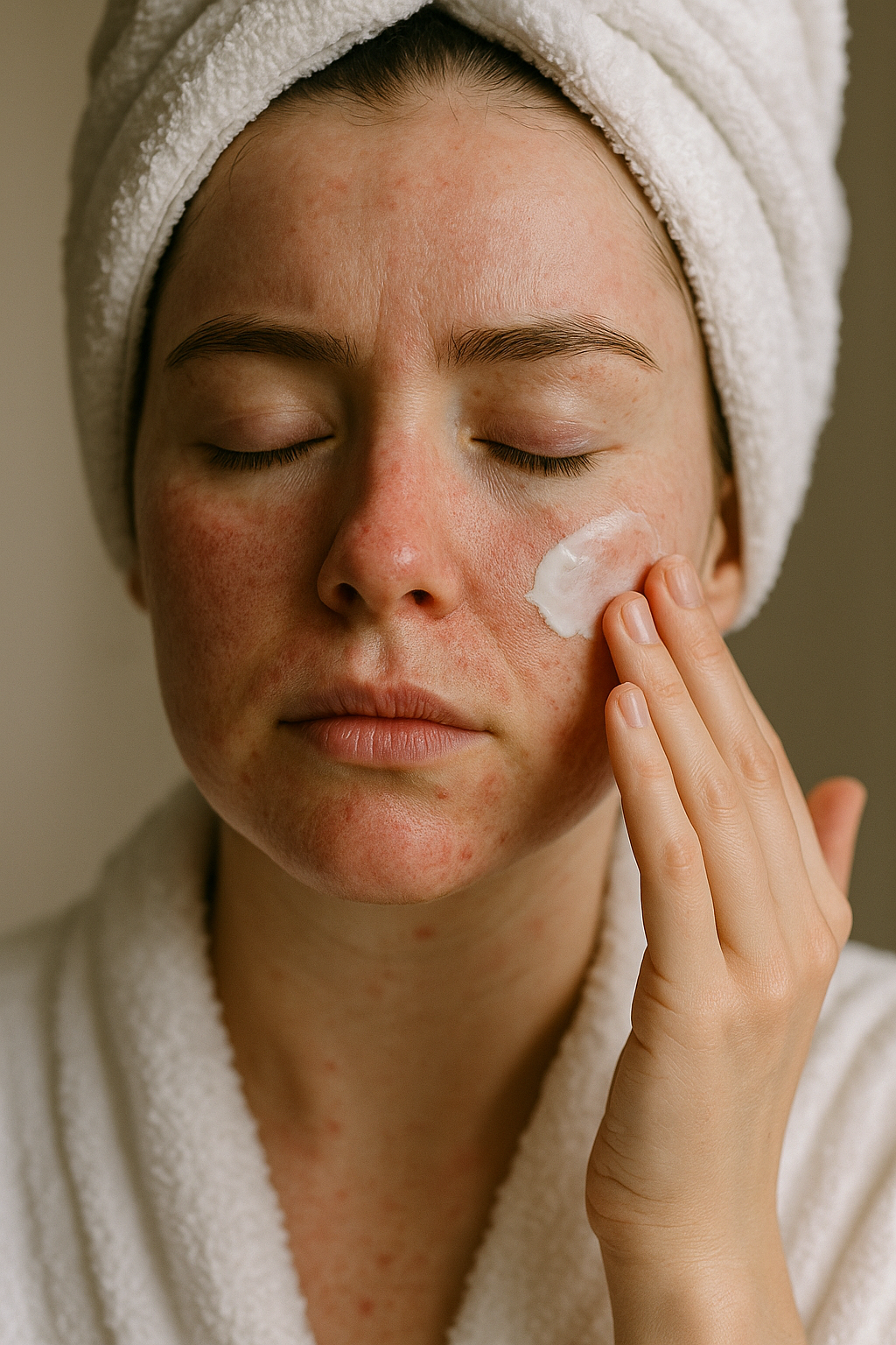 민감한 피부를 가진 여성