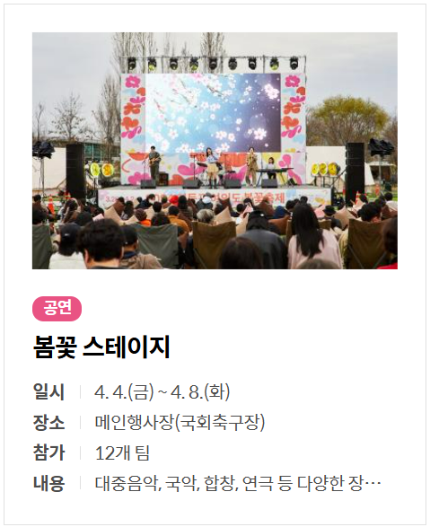 여의도 벚꽃축제 봄꽃 스테이지