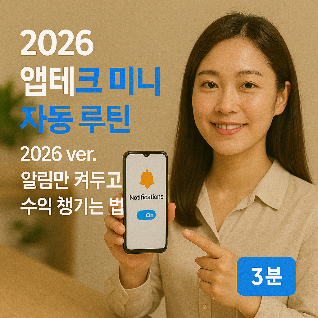 앱테크 미니 자동 루틴 2026 ver. | 알림만 켜두고 수익 챙기는 법