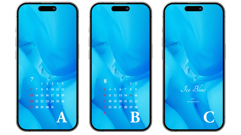 02 파란색 얼음 동굴 ABC - 2025년7월 아이폰배경화면