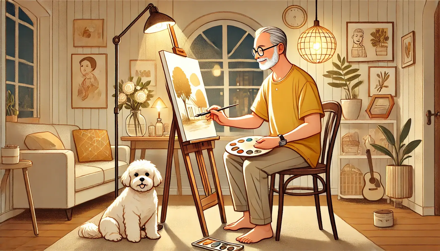혼자 있는 시간도 따뜻하게_그림 그리는 모습