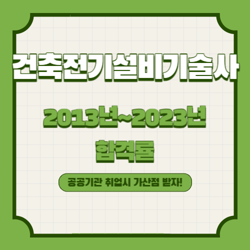 건축전기설비기술사 2013년~2023년 회차별 필기/실기 합격률 조회