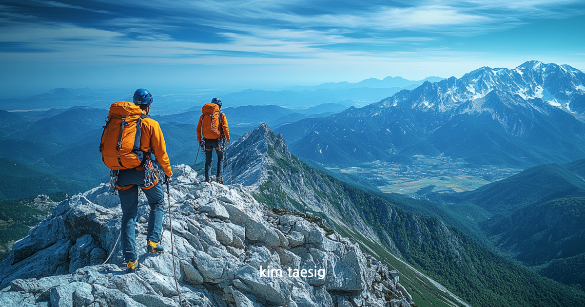 금수산 등산 모습