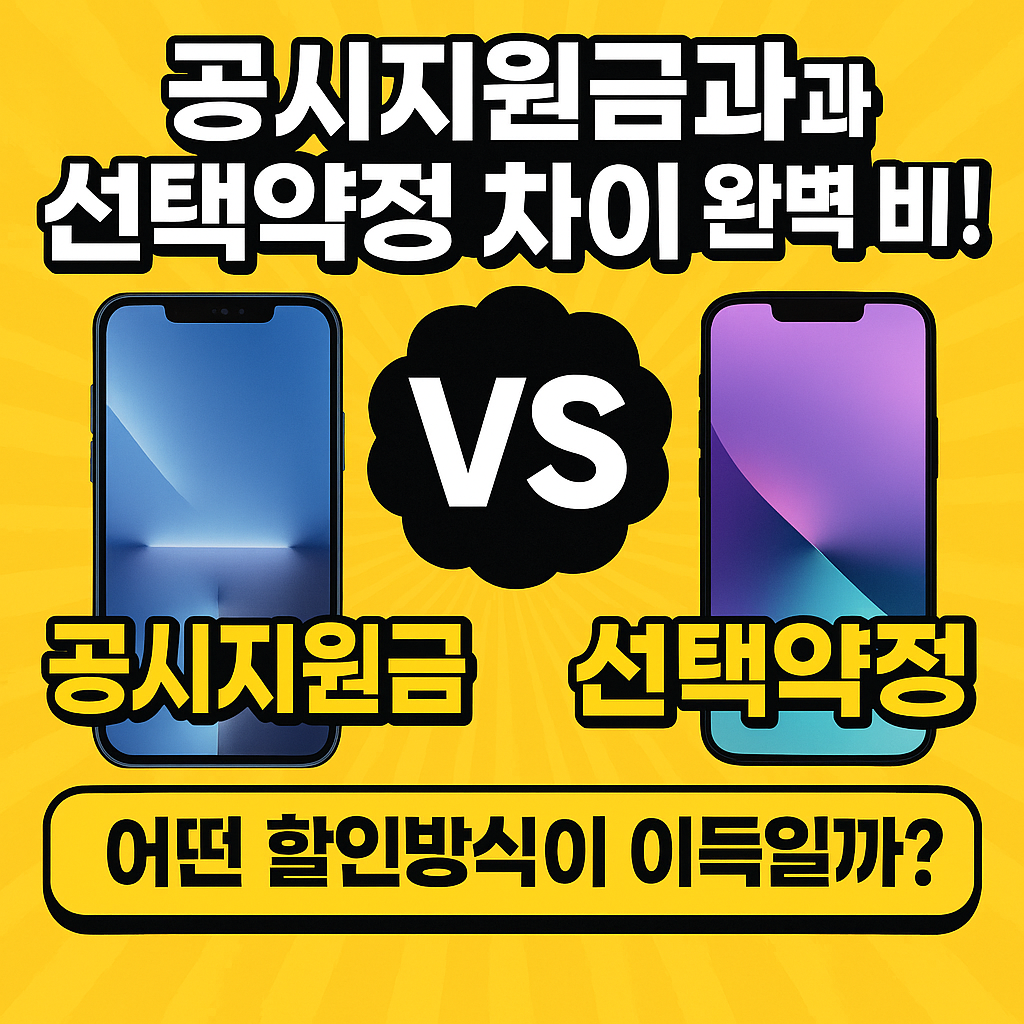 공시지원금과 선택약정 차이 완벽 비교! 어떤 할인방식이 이득일까?