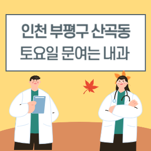 인천 부평구 산곡동 토요일 내과 진료 병원 리스트