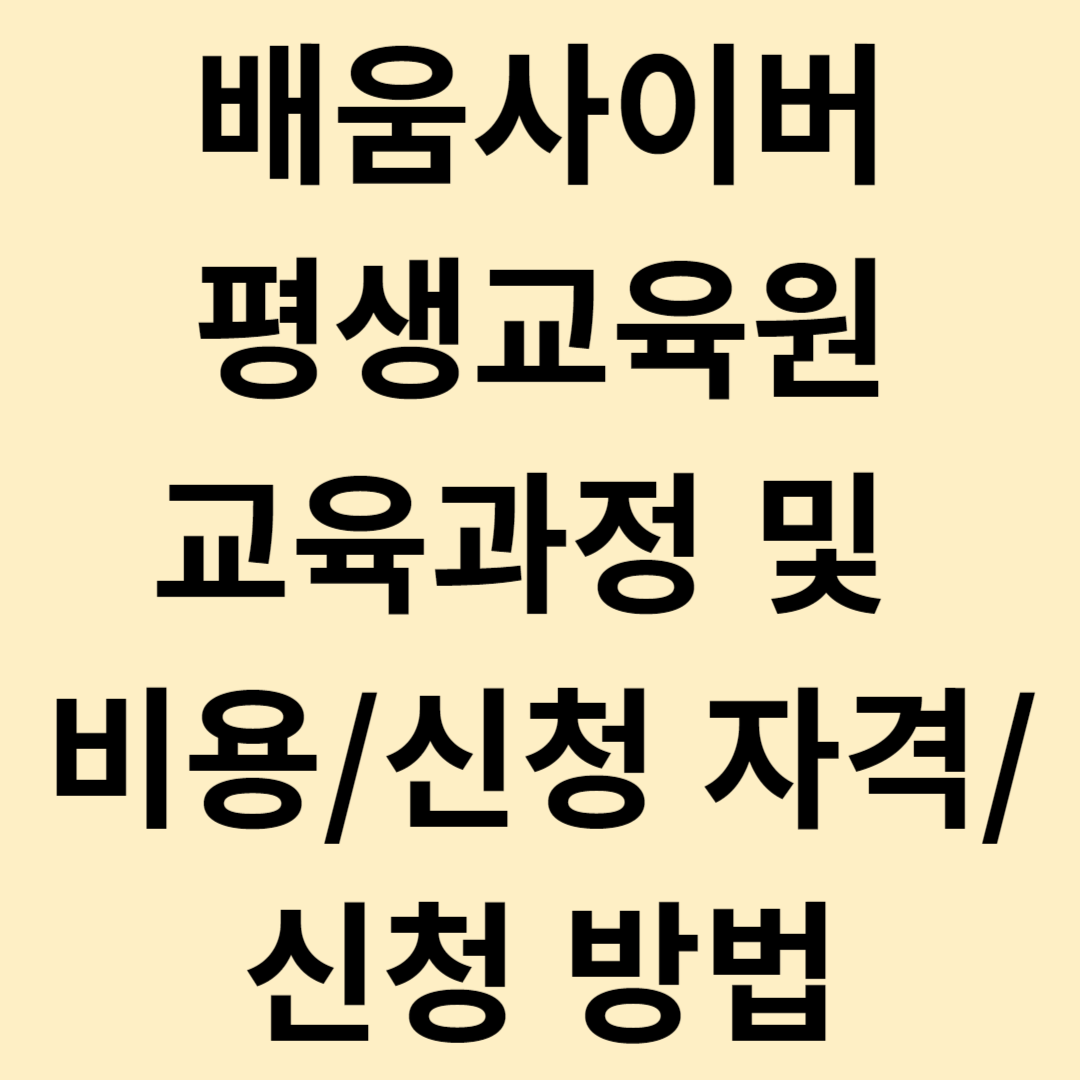 배움사이버평생교육원 교육과정