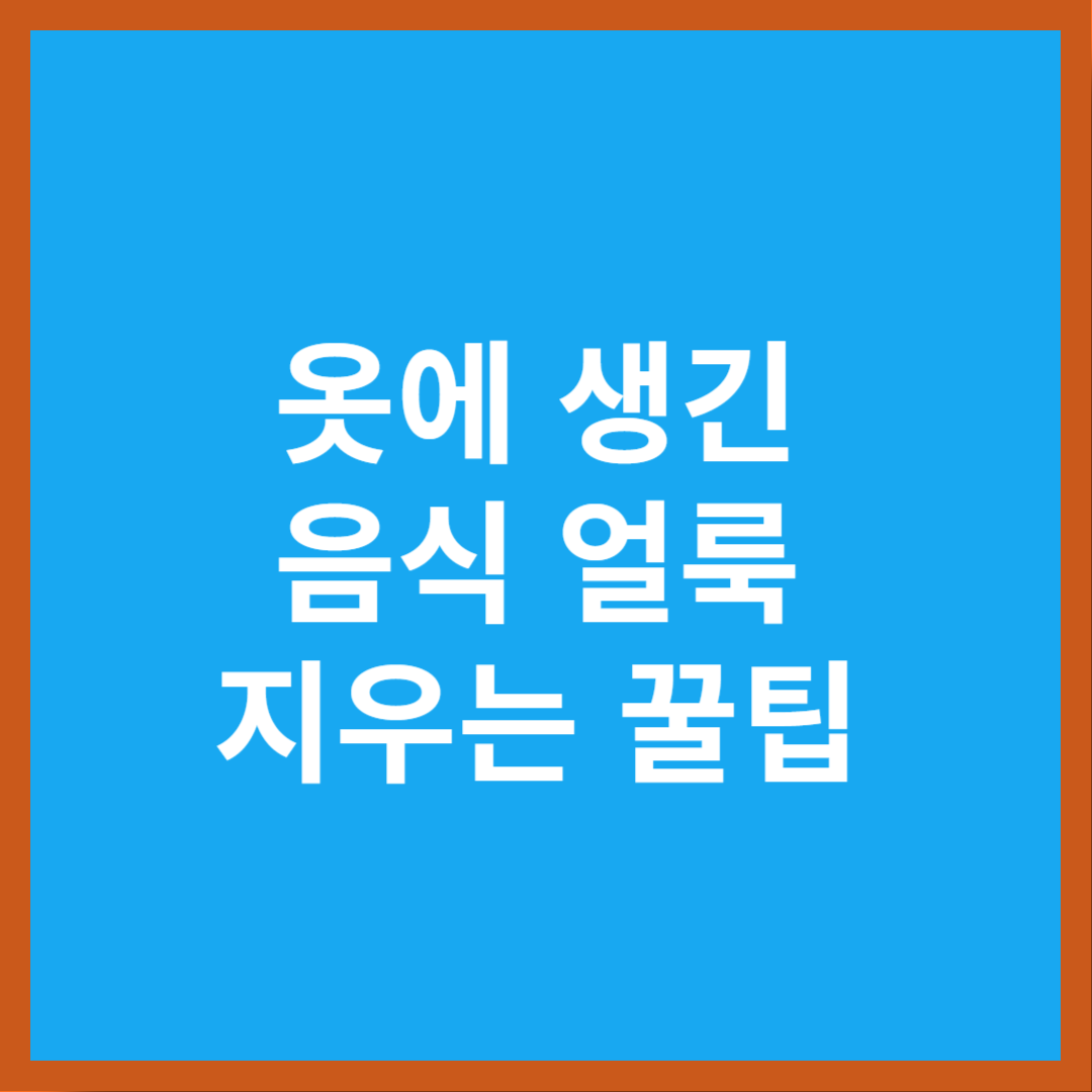 음식 얼룩 제거 방법
