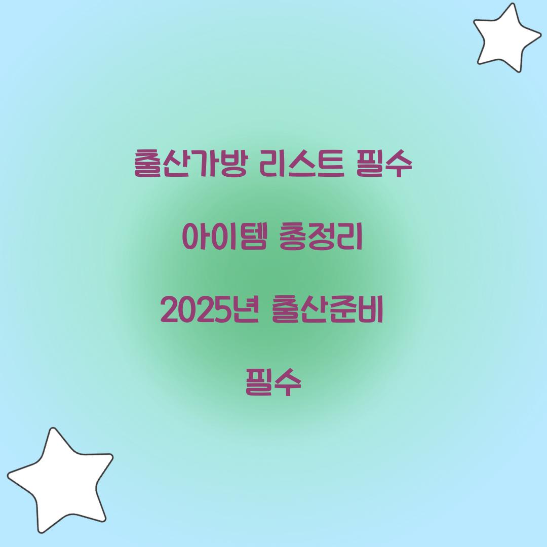 출산가방 리스트