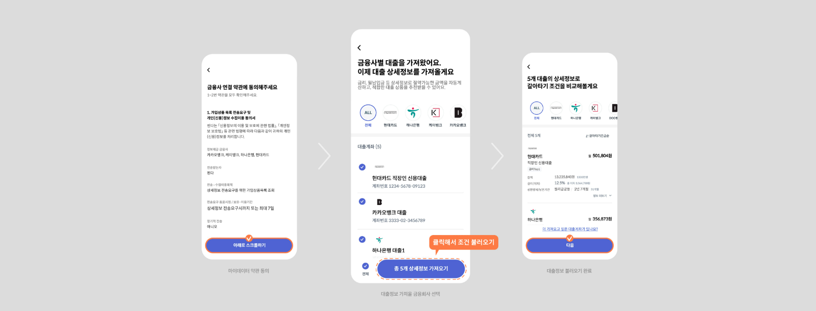 내가 보유한 대출 정보 가져오기