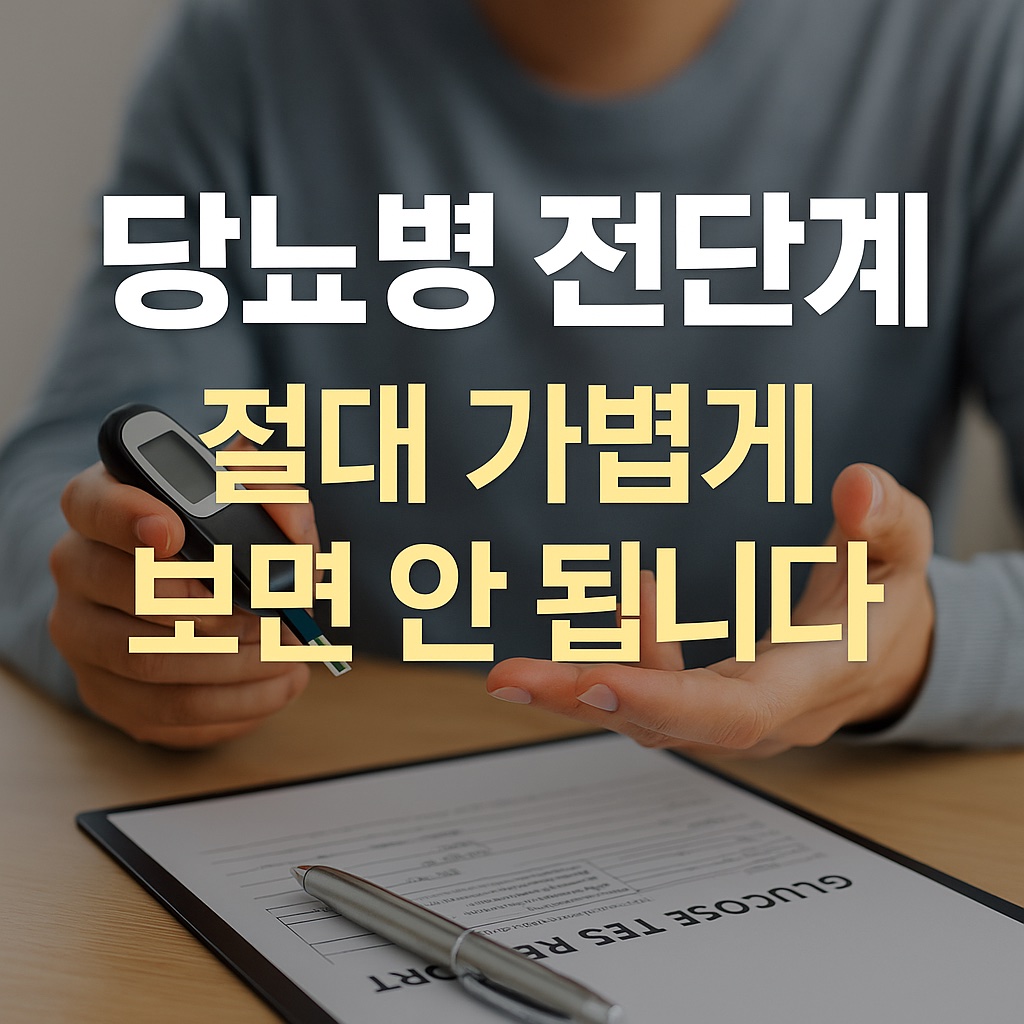 당뇨병 전단계, 절대 가볍게 보면 안 됩니다