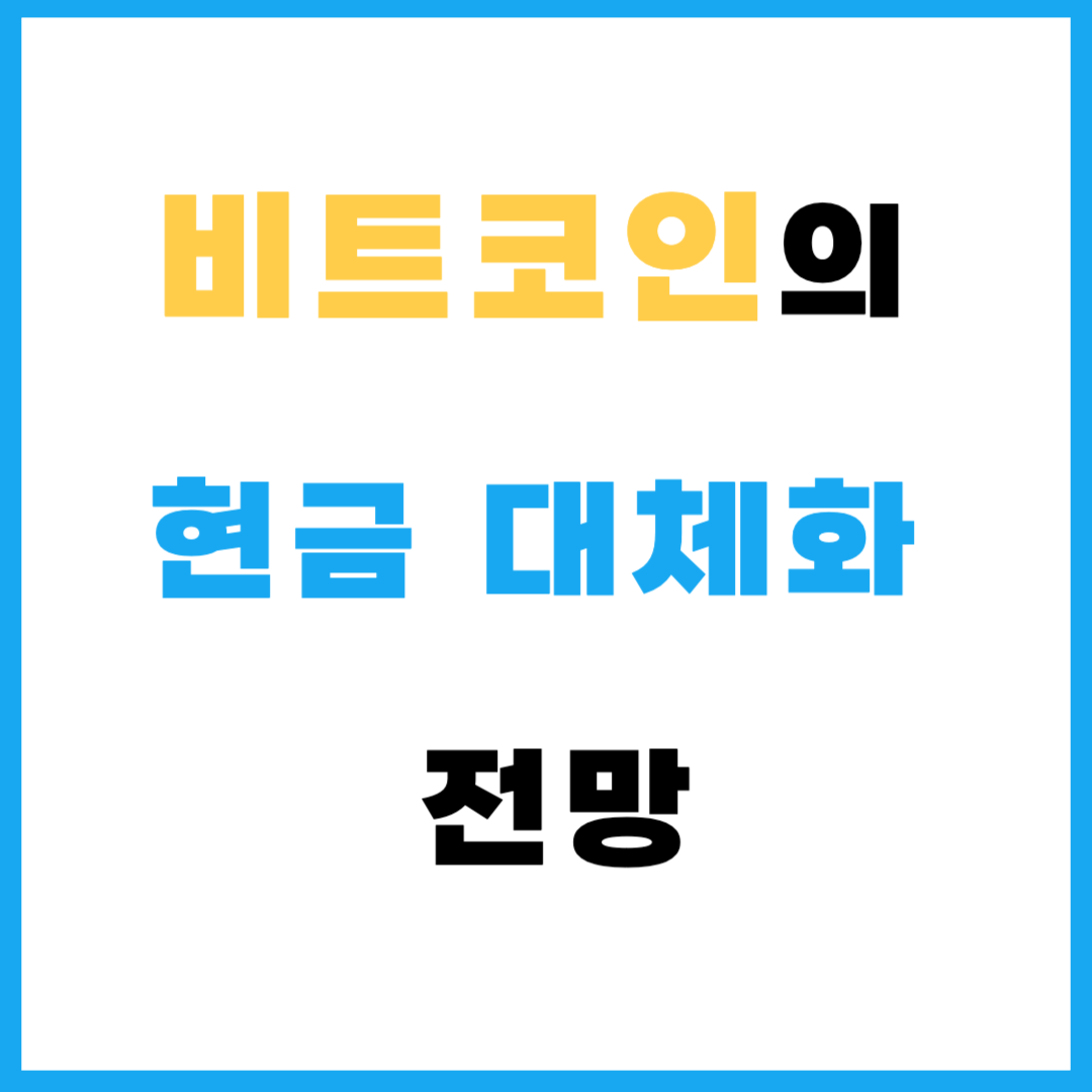 비트코인의 현금 대체화 전망