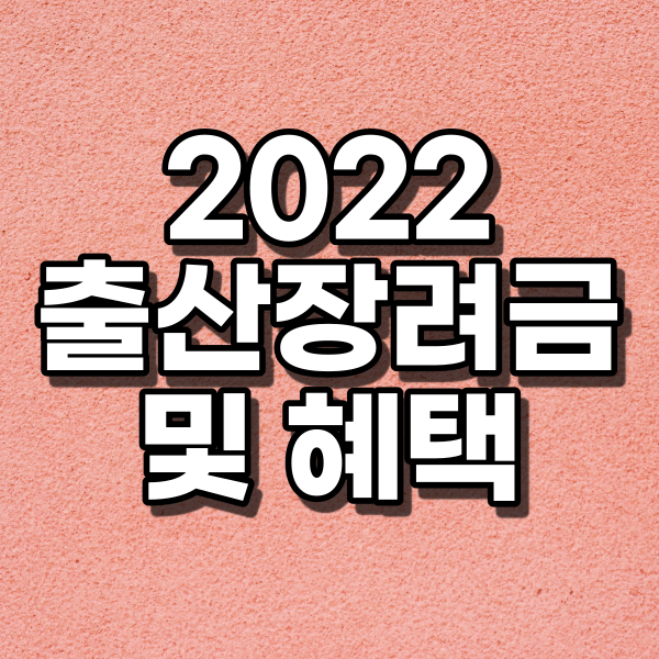 2022 출산장려금 및 혜택 총정리