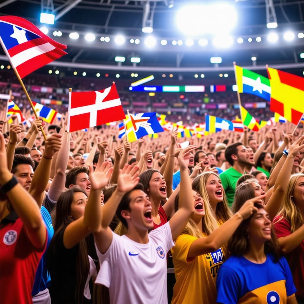 경기를 응원하는 관중들의 모습. 대회의 열기를 더해줍니다.