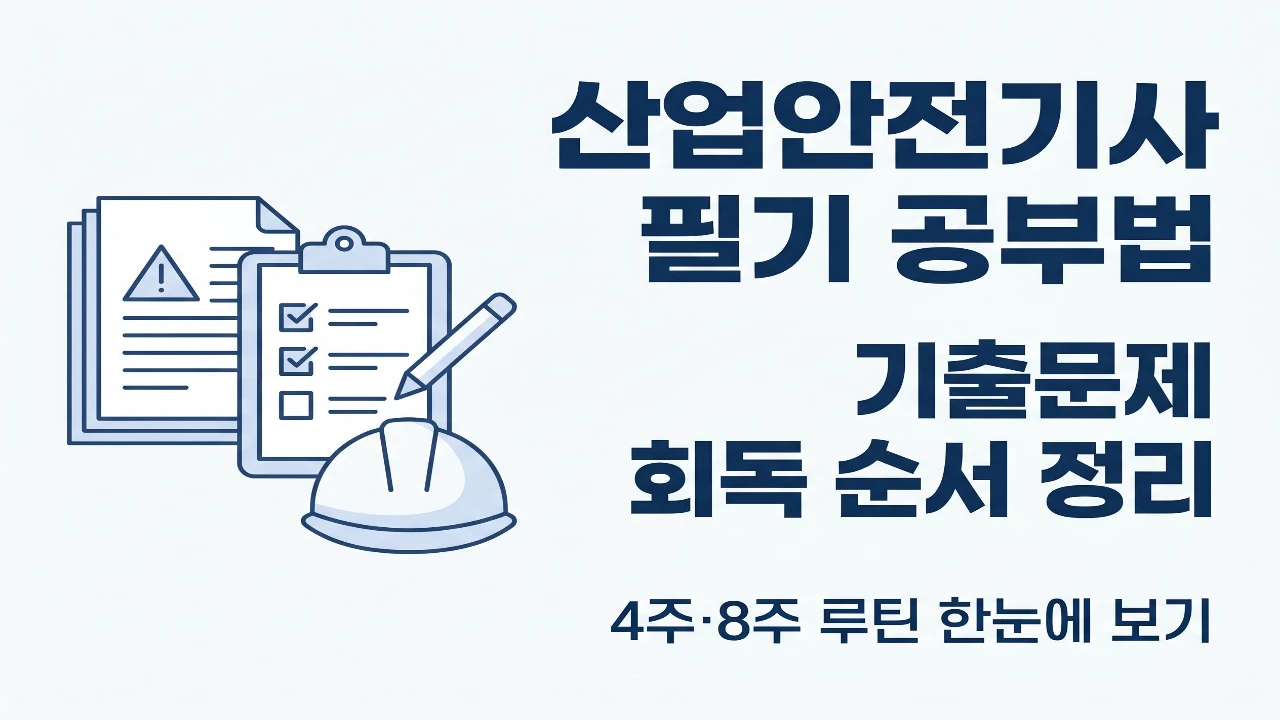 산업안전기사 필기 공부법과 기출문제 회독 순서를 정리한 대표이미지
